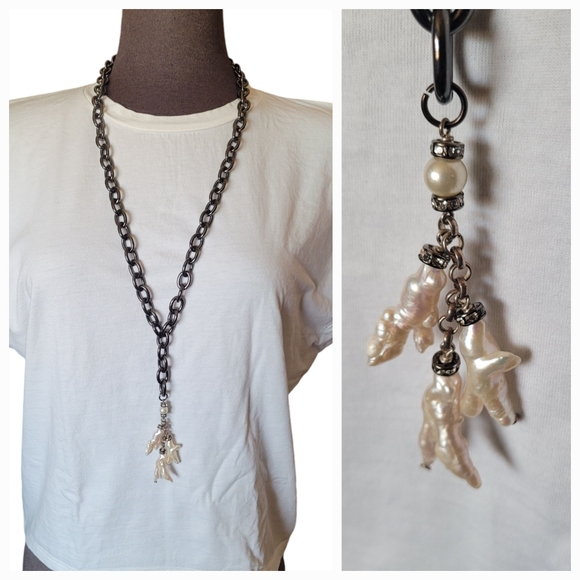 Baroque Pearl Tassel Necklace - Picture 1 of 16